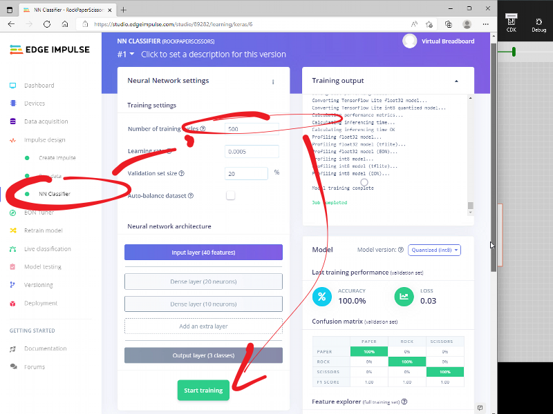 Model testing - Edge Impulse Documentation